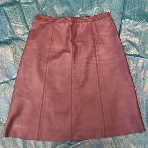 BCBG MaxAzria Pink Leather Midi Skirt